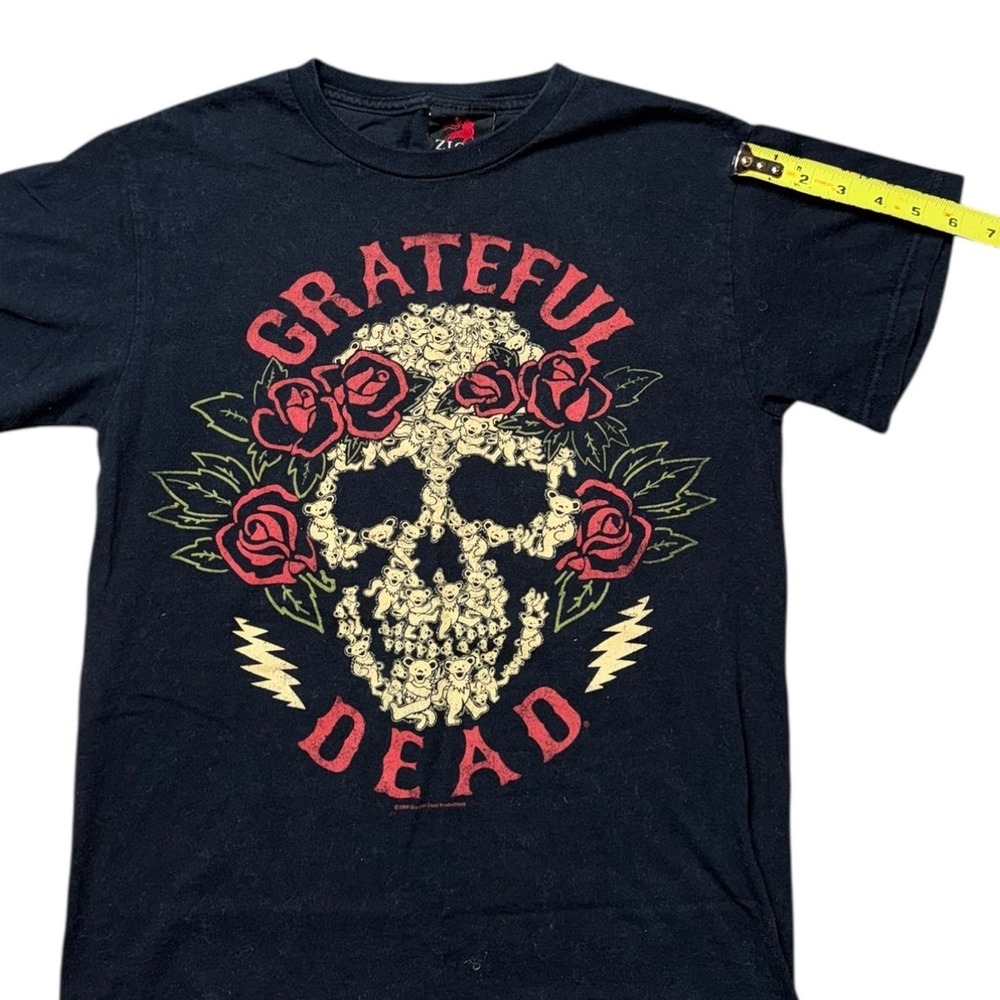 VTG Grateful Dead Skull Roses Lightning Bolt Black T Shirt‎ Zion Size S - Picture 7 of 8